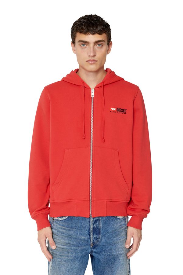 Diesel Diesel Sweatshirt - S-GINN-HOOD-ZIP-DIV SWEAT-SHIR red