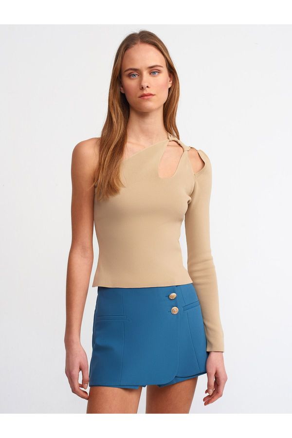 Dilvin Dilvin 10328 Дясно рамо отворен пуловер с един ръкав