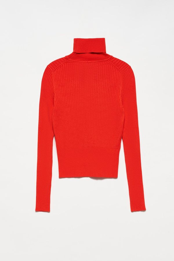 Dilvin Dilvin 1297 Водолазка Basic кадифе пуловер-червено