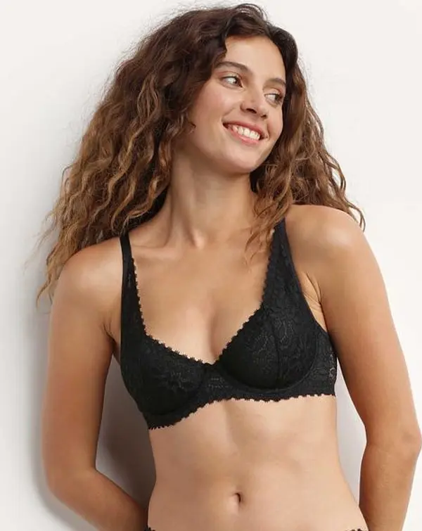 DIM DIM DAILY DENTELLE UNDERWIRE BRA - Women's Lace Bra - Black