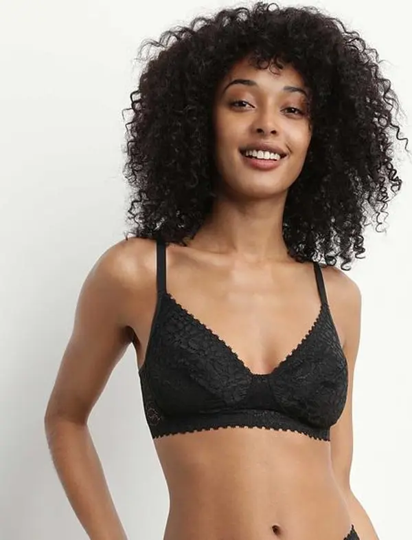 DIM DIM DAILY DENTELLE WIREFREE SOFT CUP BRA - Women's underwire bra - black