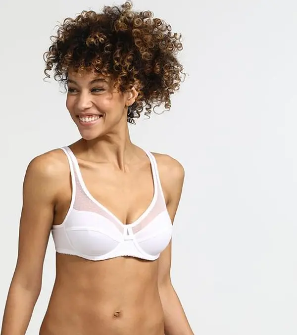 DIM DIM GENEROUS COTTON BIO BRA - Women's Organic Cotton Bra - White