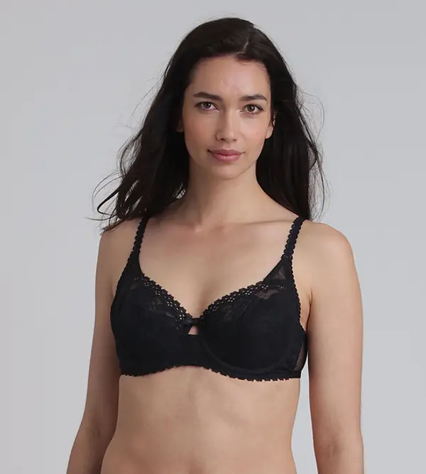 Playtex DIM PLAYTEX UNDERWIRE BALCONETTE BRA - Women's lace bra with underwire - black