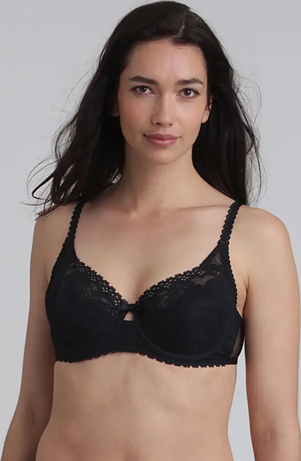 Playtex DIM PLAYTEX UNDERWIRE BALCONETTE BRA - Women's lace bra with underwire - black