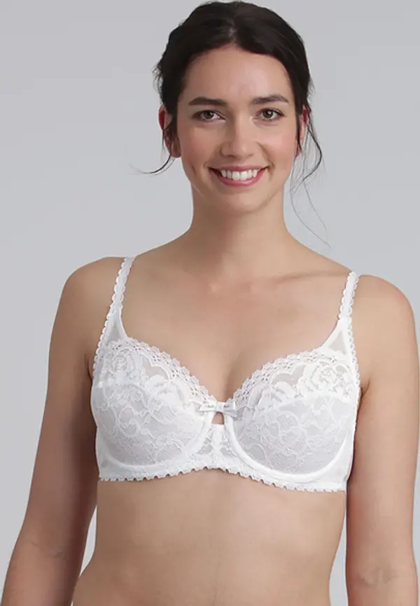 Playtex DIM PLAYTEX UNDERWIRE BALCONETTE BRA - Women's lace bra with underwire - white