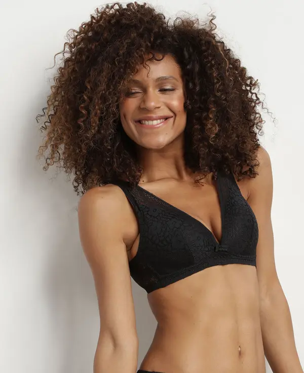 DIM DIM SUBLIM TRIANGLE BRA - Women's lace bra without bones - black