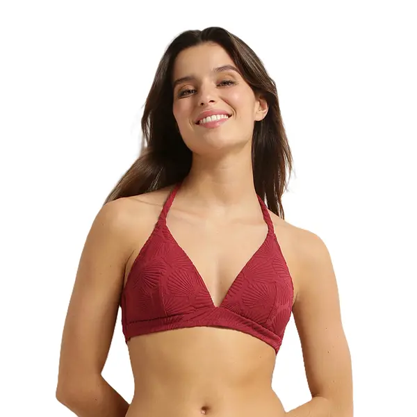 DIM DIM SWIMWEAR SHELL TRIANGLE BRA - дамски бански, тъмночервен