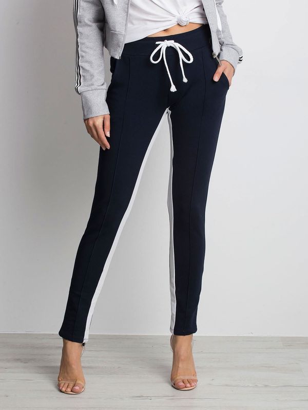 Fashionhunters Distinctive dark blue sweatpants