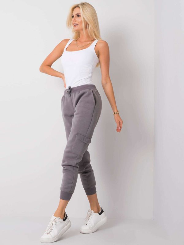 Fashionhunters DON'T TAKE ME Сив памучен потник с шнур