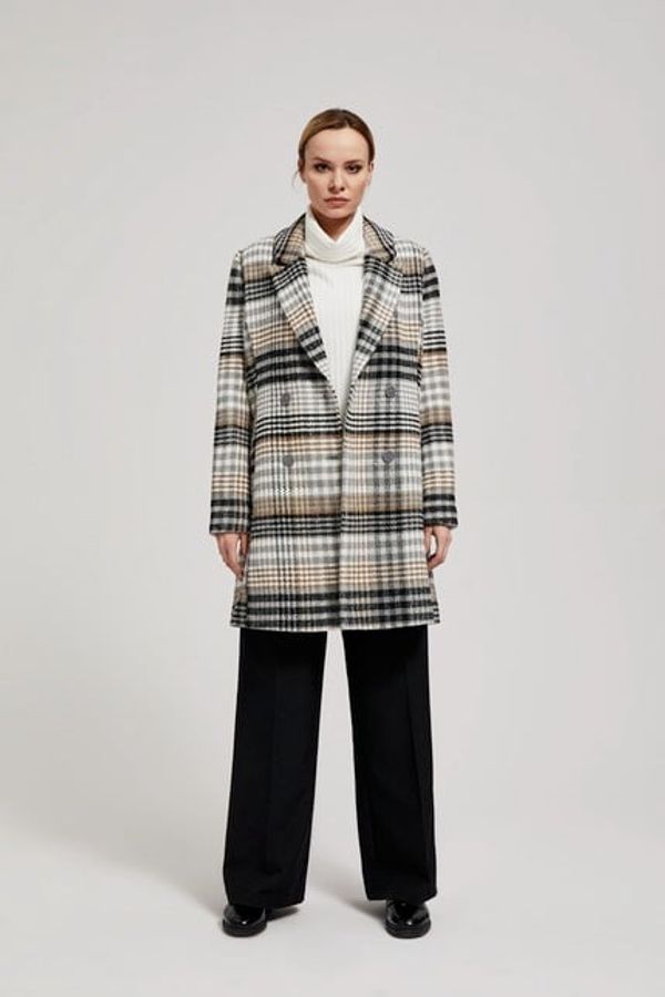 Moodo Double-breasted checked coat