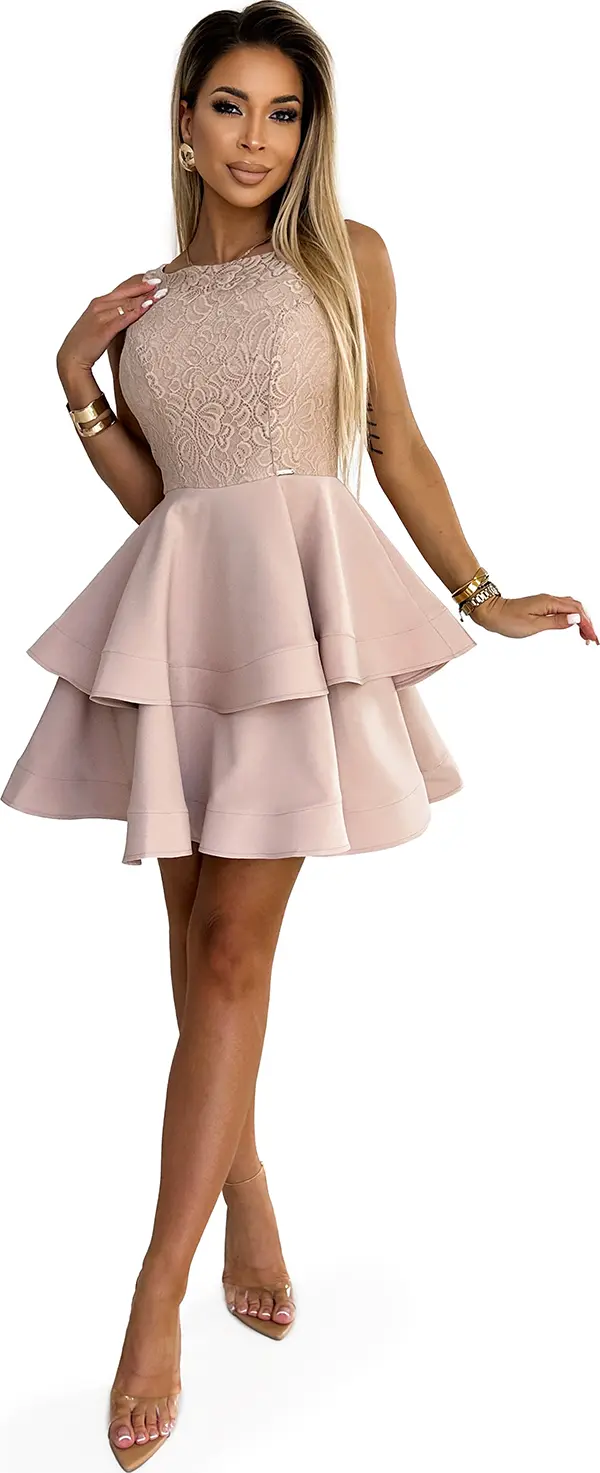 NUMOCO Double flared dress with a Numoco lace top