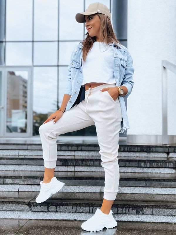 DStreet Dresowe spodnie damskie MARIE beżowe Dstreet