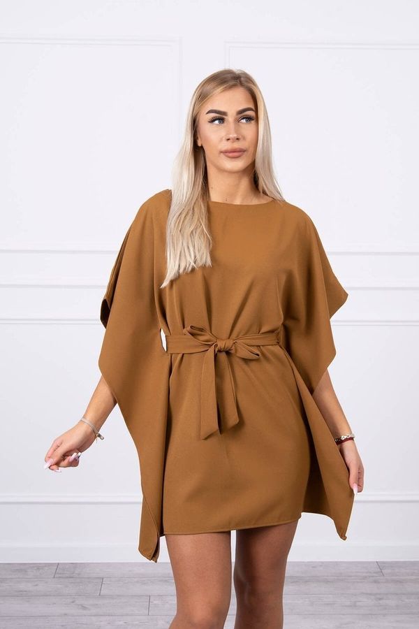 marka niezdefiniowana Dress batwings Oversize camel
