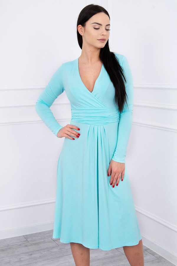 marka niezdefiniowana Dress cut below the bust, long sleeve mint