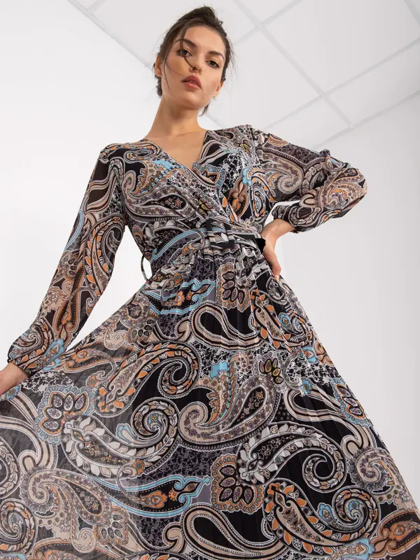 Italy Moda Dress-DHJ-SK-11389-2.52P-black-beige