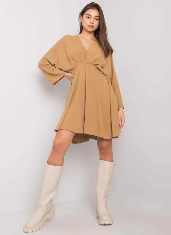 Italy Moda Dress-DHJ-SK-11981B.19-dark beige