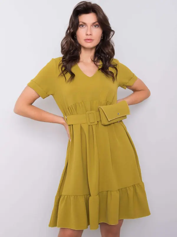 Italy Moda Dress-DHJ-SK-13078.31P-olive