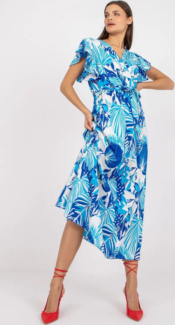 Italy Moda Dress-DHJ-SK-13203-1.03X-White-Blue