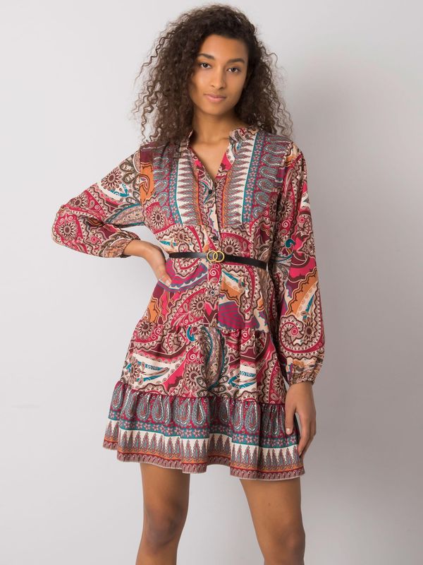 Italy Moda Dress-DHJ-SK-15053.61-burgundy