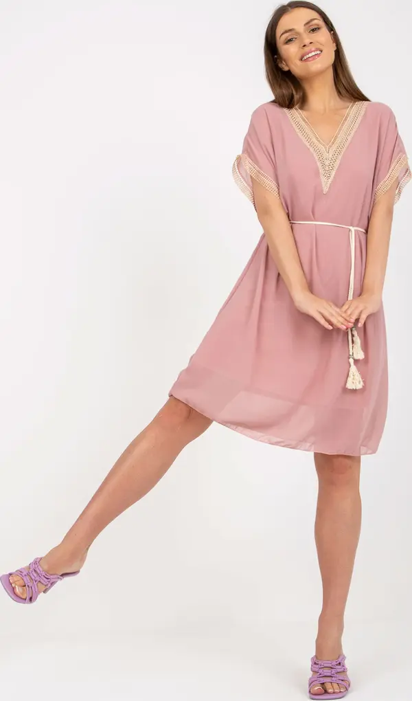 Italy Moda Dress-DHJ-SK-1508.12-light pink