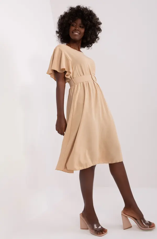 Italy Moda Dress-DHJ-SK-5648.07-beige