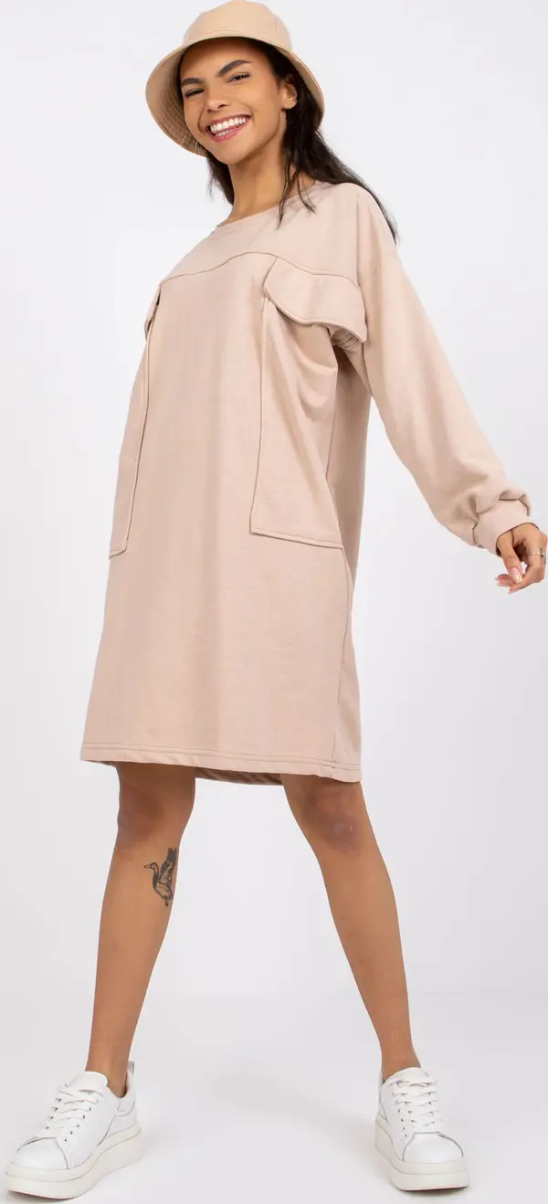 ex moda Dress-EM-SK-717.33X-beige