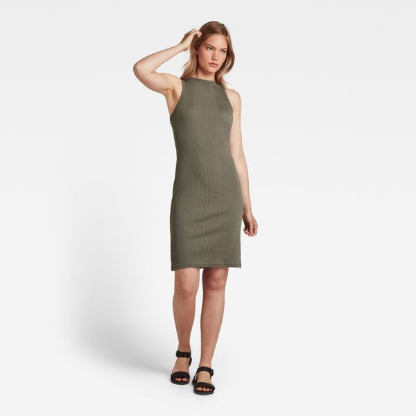 G Star Dress - G-star RAW Engineered rib tank top dress C green