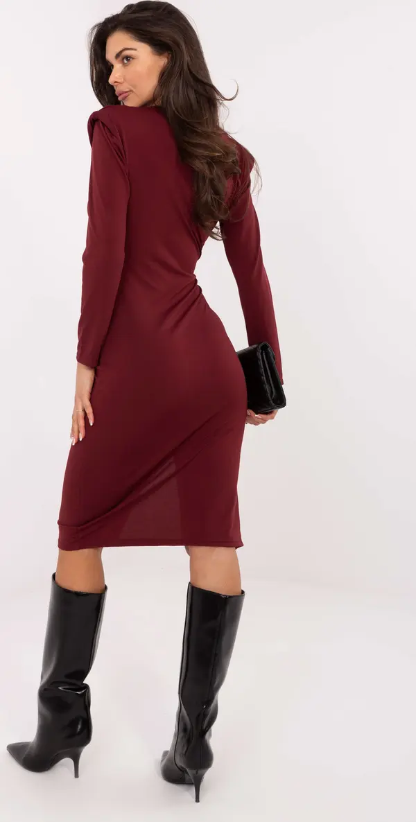RUE PARIS Dress-IT-SK-18206-1.35-burgundy