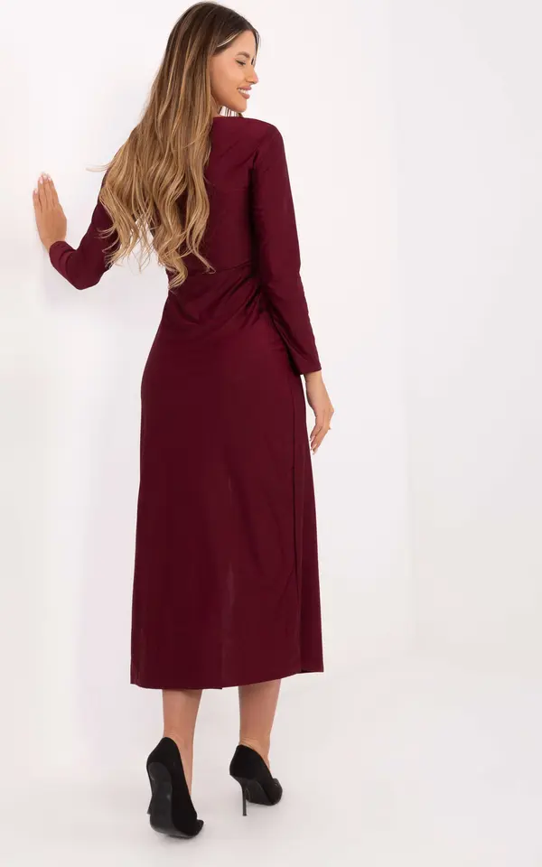 Italy Moda Dress-IT-SK-21609.83-burgundy