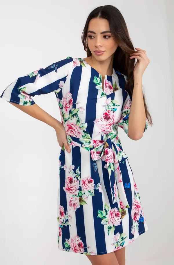 LAKERTA Dress-LK-SK-507506.84P-white-navy blue