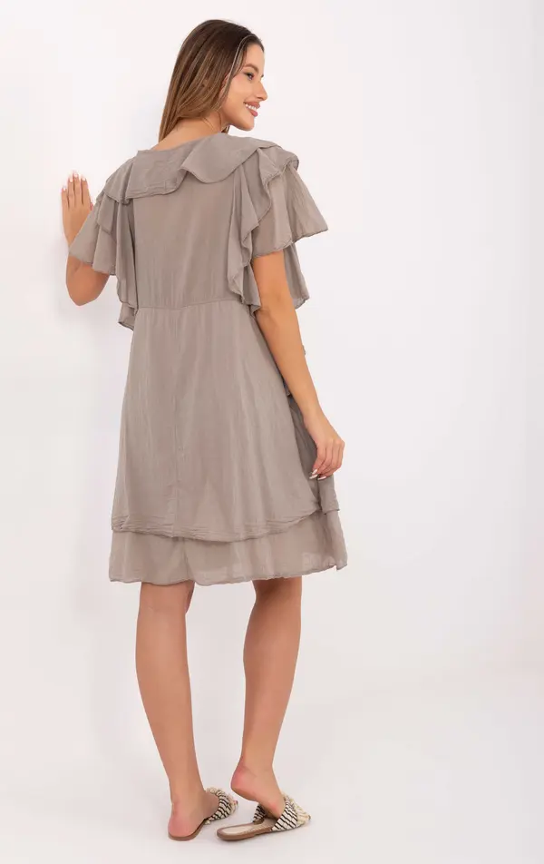 Italy Moda Dress-MI-SK-102128.61-dark beige