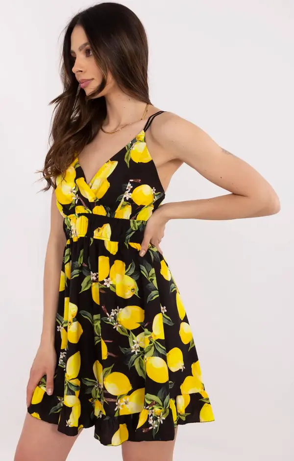 Italy Moda Dress-MI-SK-22099.76-black-yellow