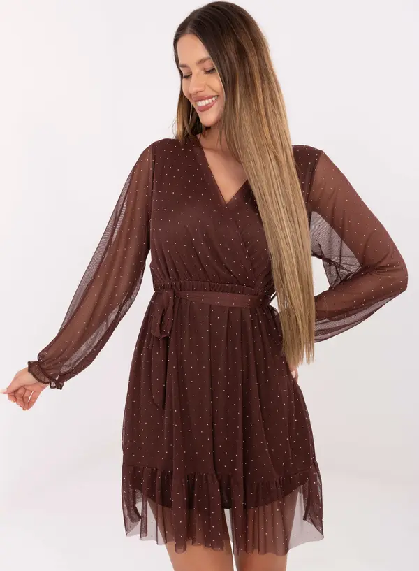 Italy Moda Dress-MI-SK-61430.62-brown