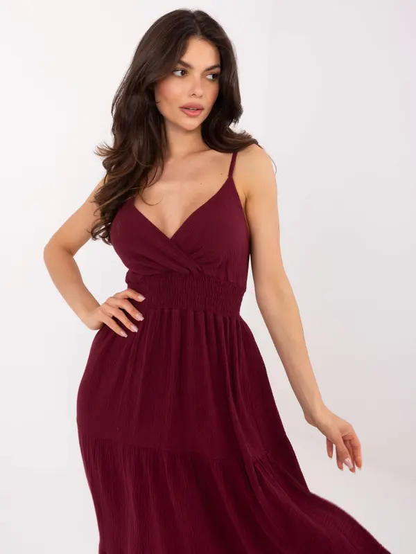 Italy Moda Dress-MI-SK-62200.76-burgundy