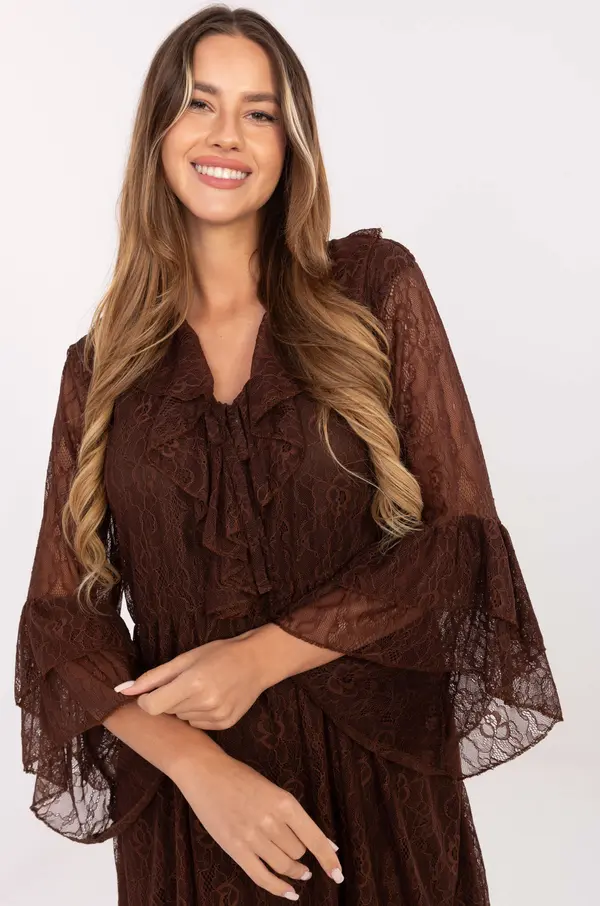 Italy Moda Dress-MI-SK-62435.16-brown