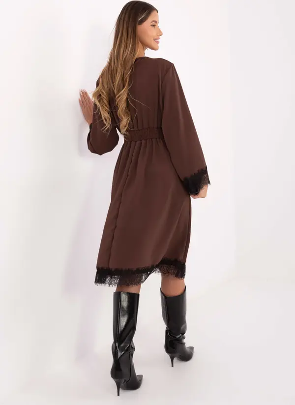Italy Moda Dress-MI-SK-92477.18P-dark brown