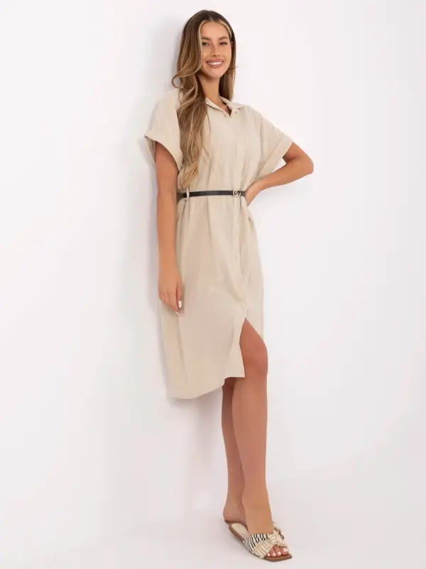 Italy Moda Dress-MI-SK-A2494.99-beige