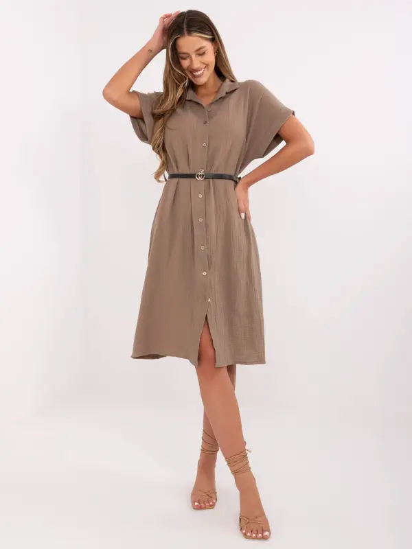 Italy Moda Dress-MI-SK-A2494.99-brown