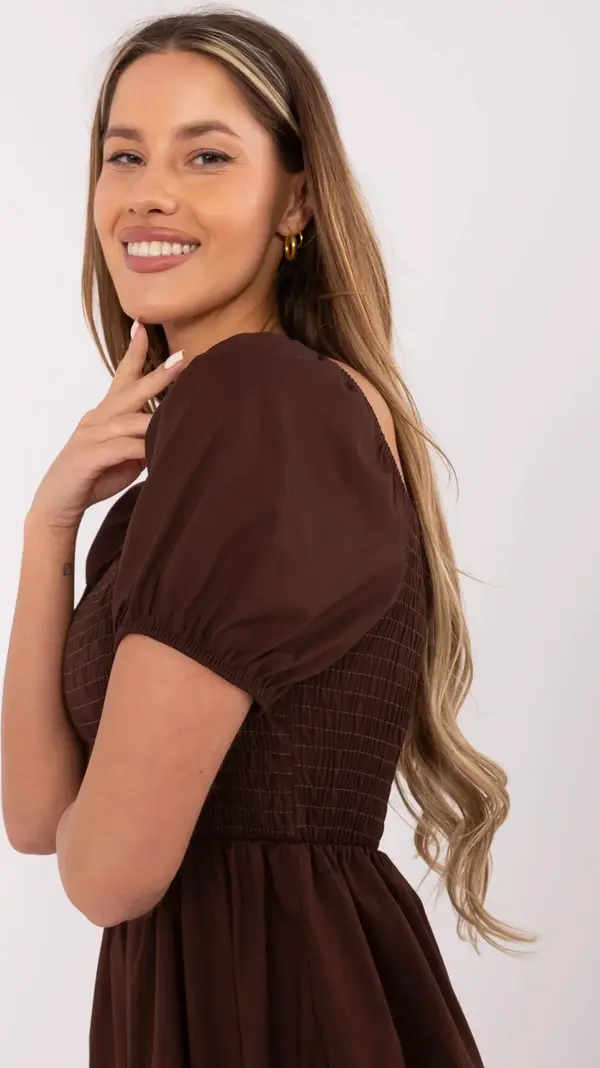 Italy Moda Dress-MI-SK-A2561.89-dark brown