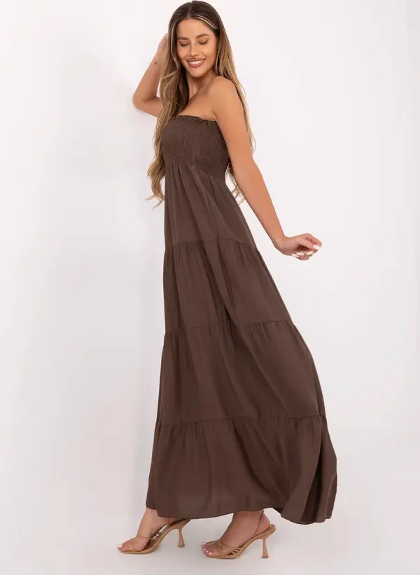 Italy Moda Dress-MI-SK-A2596.97-brown