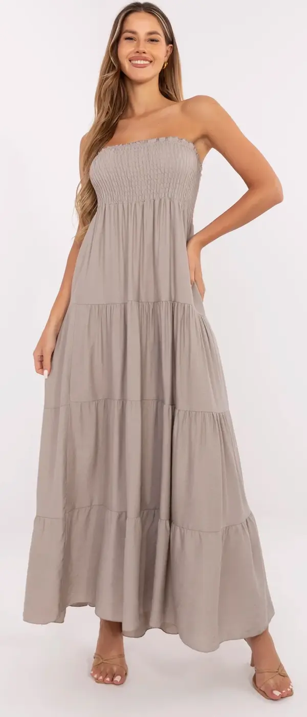 Italy Moda Dress-MI-SK-A2596.97-dark beige