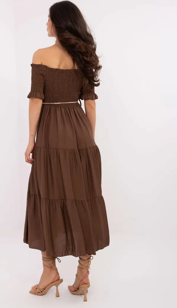 Italy Moda Dress-MI-SK-A2609.96-brown