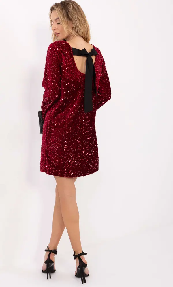 Italy Moda Dress-MI-SK-A2813.64-burgundy
