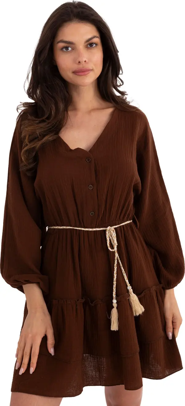 Italy Moda Dress-MI-SK-A5079.27-dark brown