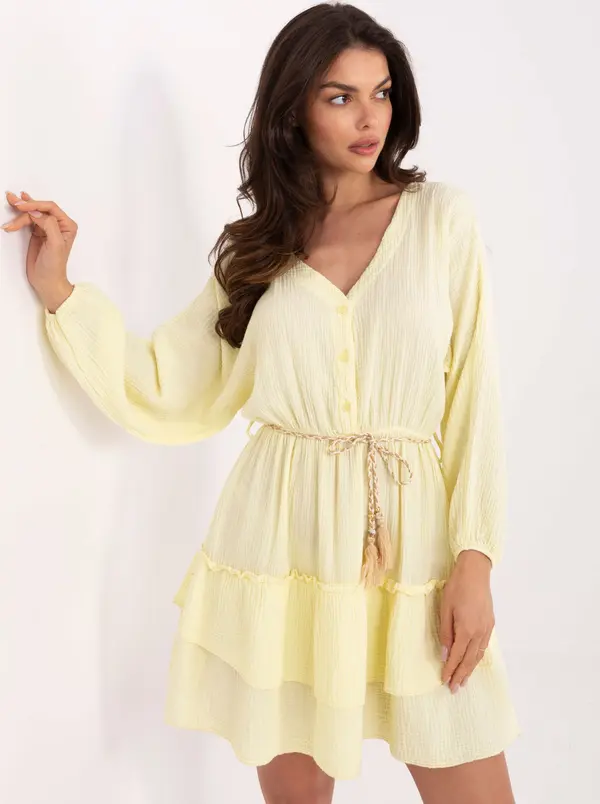 Italy Moda Dress-MI-SK-A5079.27-light yellow