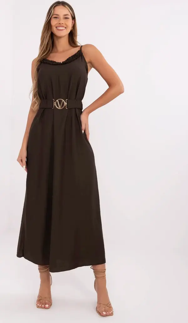 Italy Moda Dress-MI-SK-A6401.00-dark brown