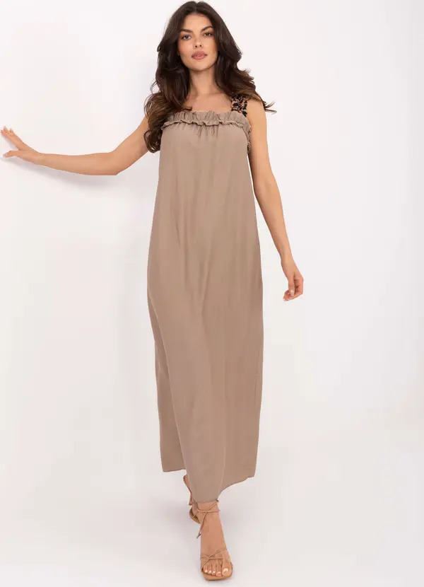 Italy Moda Dress-MI-SK-A6412.68-dark beige