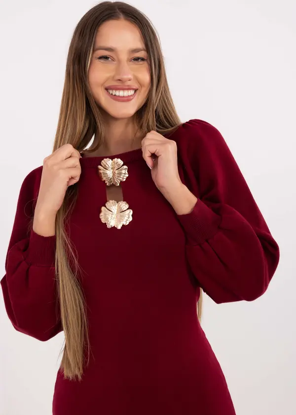 Factory Price Dress-PM-SK-YIS1063.17-burgundy