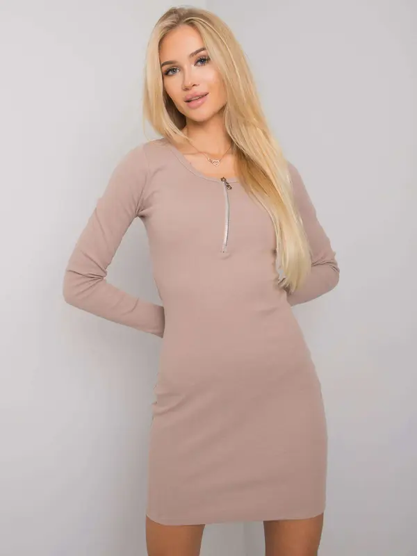 RUE PARIS Dress-RV-SK-5080-1.23P-dark beige