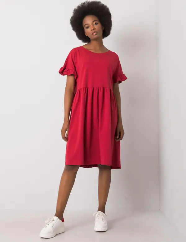 RUE PARIS Dress-RV-SK-5576.04-dark red